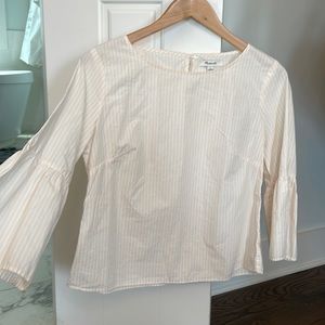 Madewell Pink and White Stripe Top